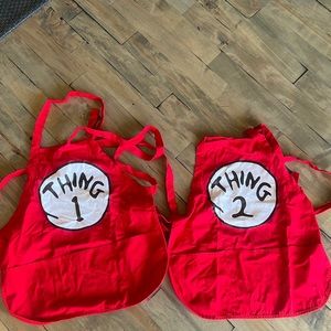 Thing 1 and Thing 2 red aprons